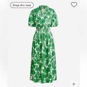 NWT J.Crew Smocked-waist dress in greenhouse floral print, still wrapped